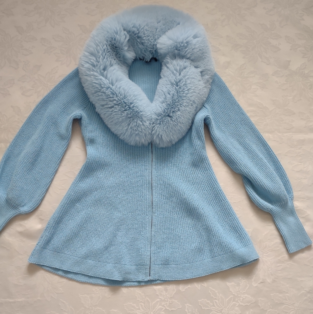 Soft Plush Faux Fur Zip Front Luxe Cardigan Cotton Boston Proper